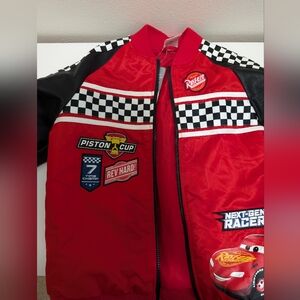 Disney Store Car Lightning McQueen Boy Varsity Jacket Size 9/10